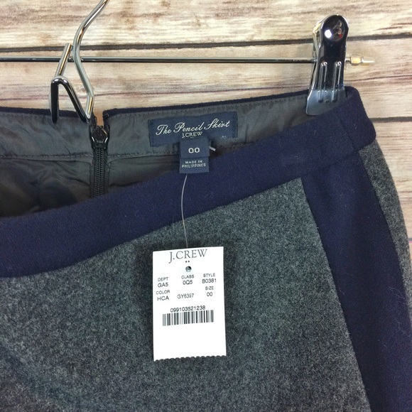 j. crew // wool tipped no. 2 pencil skirt NWT - Picture 3 of 4